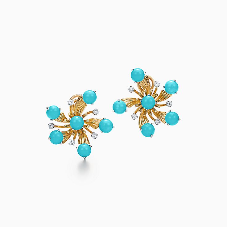 Traditional Turquoise Statement Chandelier Earrings
